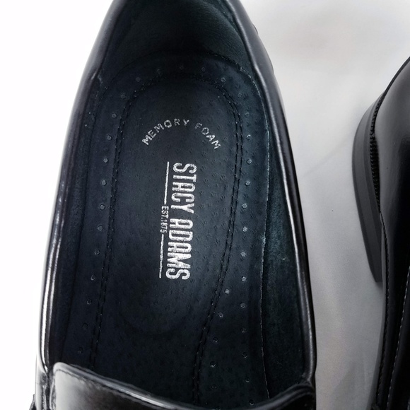 Stacy Adams Mens Loafers Shoes 10 M Black Leather - Picture 6 of 8
